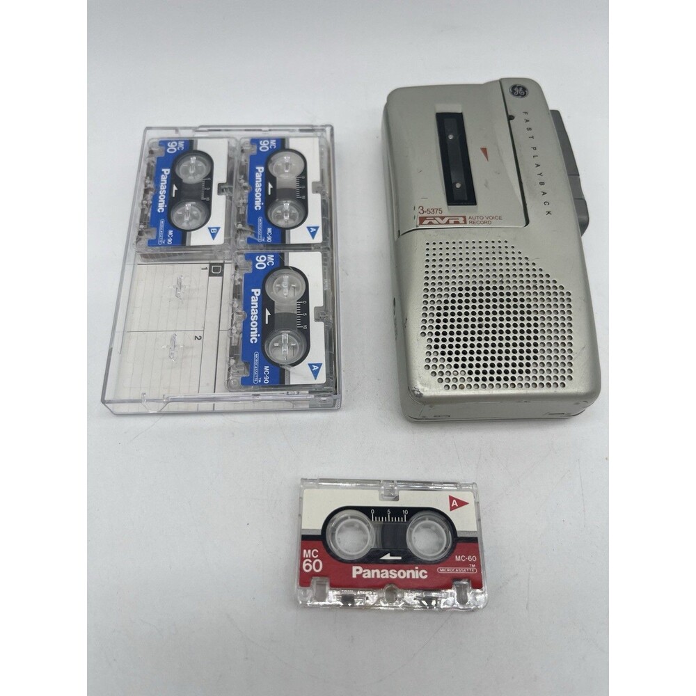 GE 3-5375A Auto Voice Recorder AVR Fast Playback Micro Cassette W 4 Tapes Works